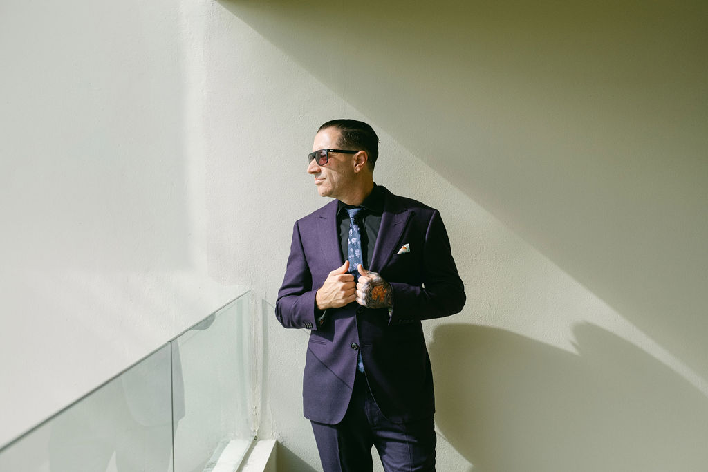 DJ Fish, Purple Tux, Wedding, Mexico